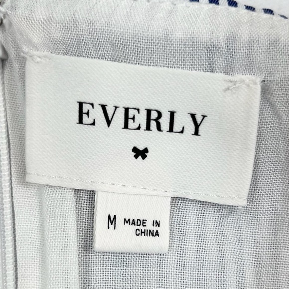 EVERLY Floral Spaghetti Strap Striped Mini Sundress M Coquette Girl Cottagecore - Picture 10 of 14